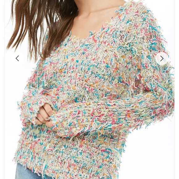 Sweaters - Shaggy Multicolored Fringe Sweater